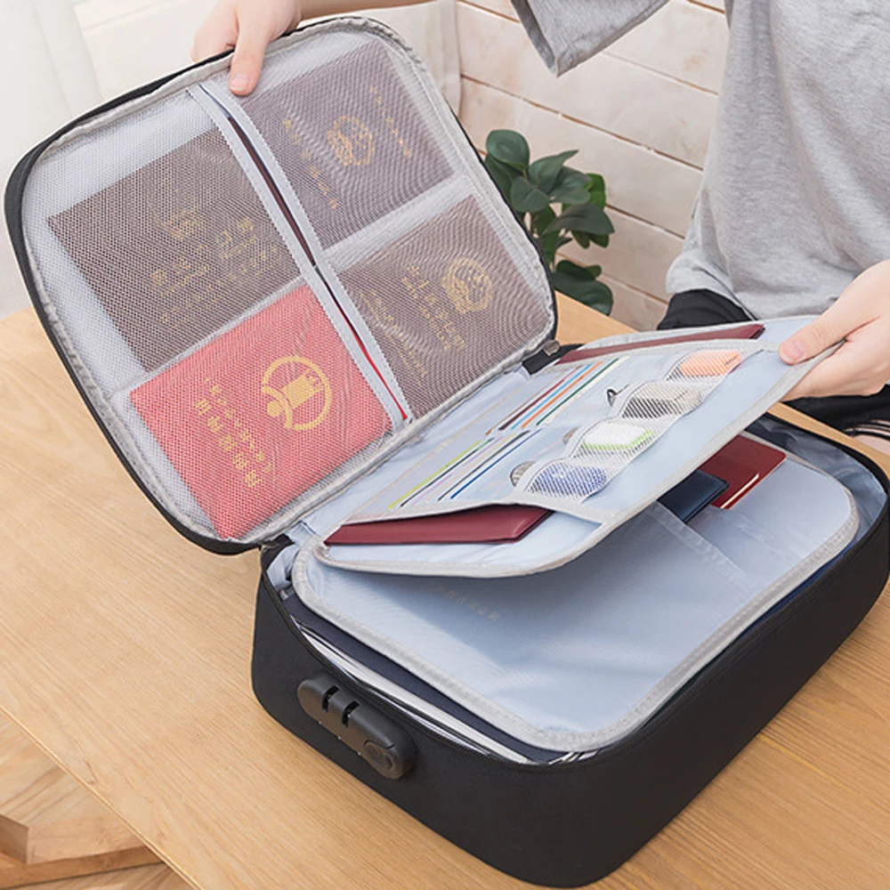 

Large Capacity Multi-Layer Document Tickets Storage Bag Certificate File Organizer Case Home Travel Passport File Document bag