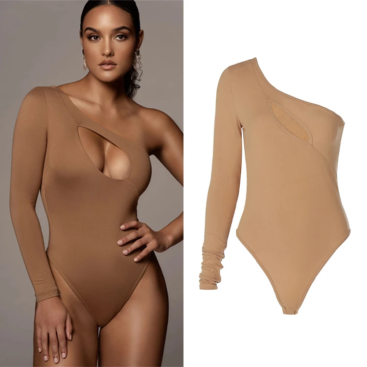 Spring Fashion Long Sleeve One-Shoulder Hollow Out Thong Bodysuit Patchwork Skinny Sexy Bodysuits For Women Sexy, Black
Spring Fashion Long Sleeve One-Shoulder Hollow Out Thong Bodysuit Patchwork Skinny Sexy Bodysuits For Women Sexy, Black