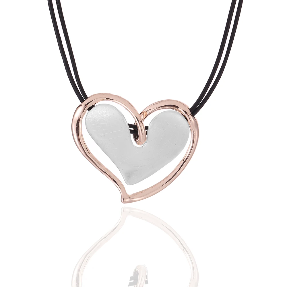 2021 Stylish and versatile necklace Female double heart geometric double color cowhide rope necklace jewelry necklace
2021 Stylish and versatile necklace Female double heart geometric double color cowhide rope necklace jewelry necklace