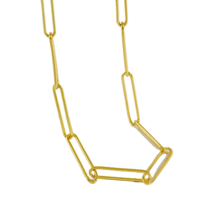 European and American style jewelry women 925 sterling silver 14k 18k gold plated dainty big link chain necklace
European and American style jewelry women 925 sterling silver 14k 18k gold plated dainty big link chain necklace