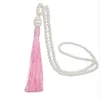 Fashion Beautiful pearls bead jewelry necklace pendant with tassels hand made bead Long Ethnic Style and Leisure Style
