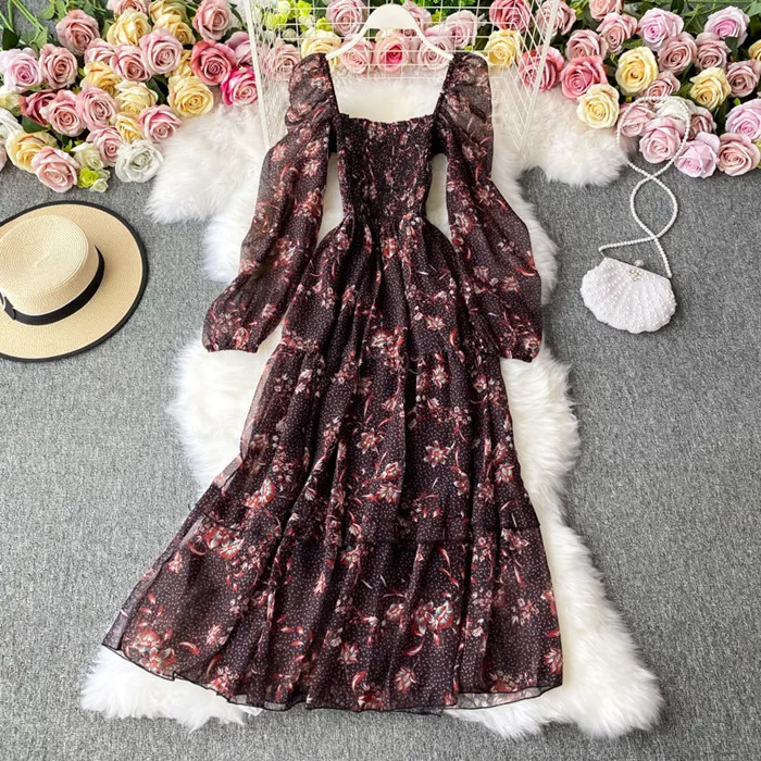 YM1210 European Chic Floral Print Long Sleeve Square Neck Fairy Dress Women Slim Waist Dresses Clothing Wholesale
YM1210 European Chic Floral Print Long Sleeve Square Neck Fairy Dress Women Slim Waist Dresses Clothing Wholesale