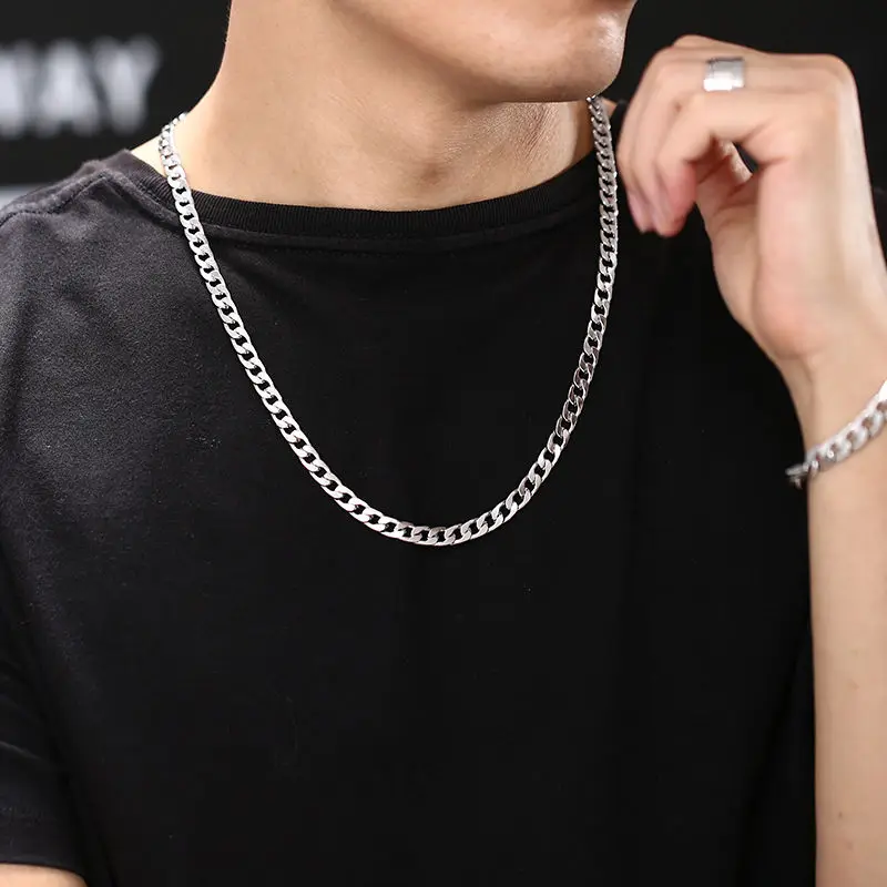 hip hop classical cuban link necklace stainless steel silver mens jewelry necklace chain for men and boy, Picture
hip hop classical cuban link necklace stainless steel silver mens jewelry necklace chain for men and boy, Picture