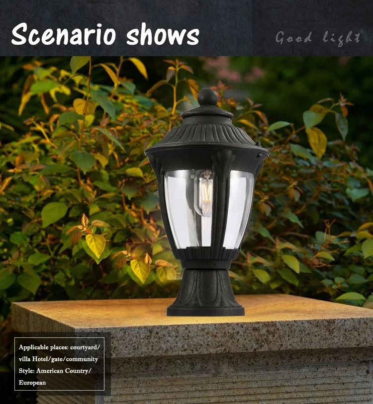 New Design Outdoor Lighting Decorative IP54 Garden Pillar Lights