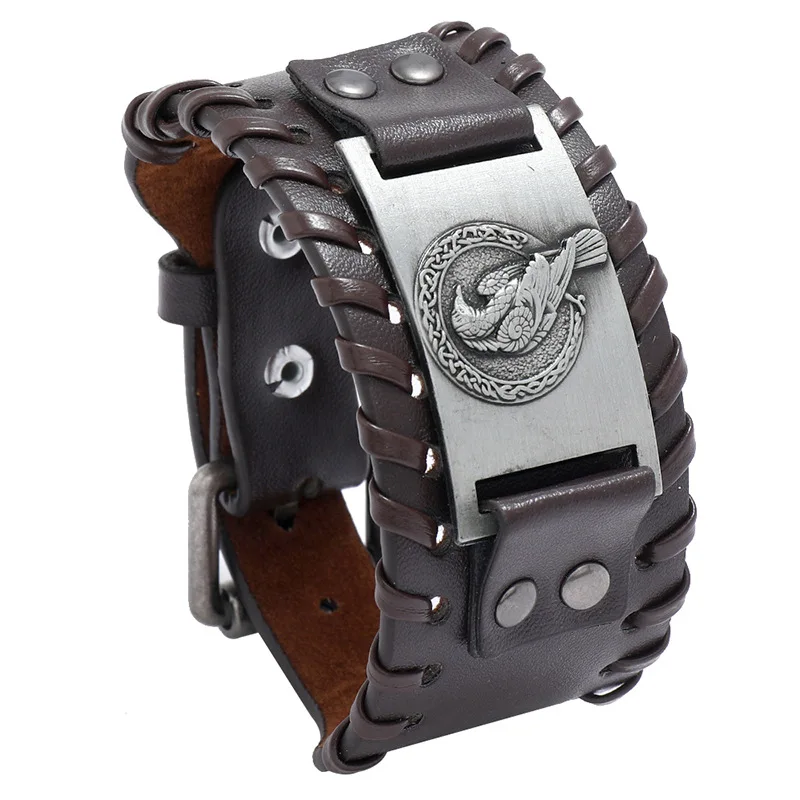 2021 Hot Selling Hip-Hop Punk Leather Bracelet Stocks Vintage Metal Bird Brand Pu Leather Bangles Bracelets For Men's Jewelry
2021 Hot Selling Hip-Hop Punk Leather Bracelet Stocks Vintage Metal Bird Brand Pu Leather Bangles Bracelets For Men's Jewelry