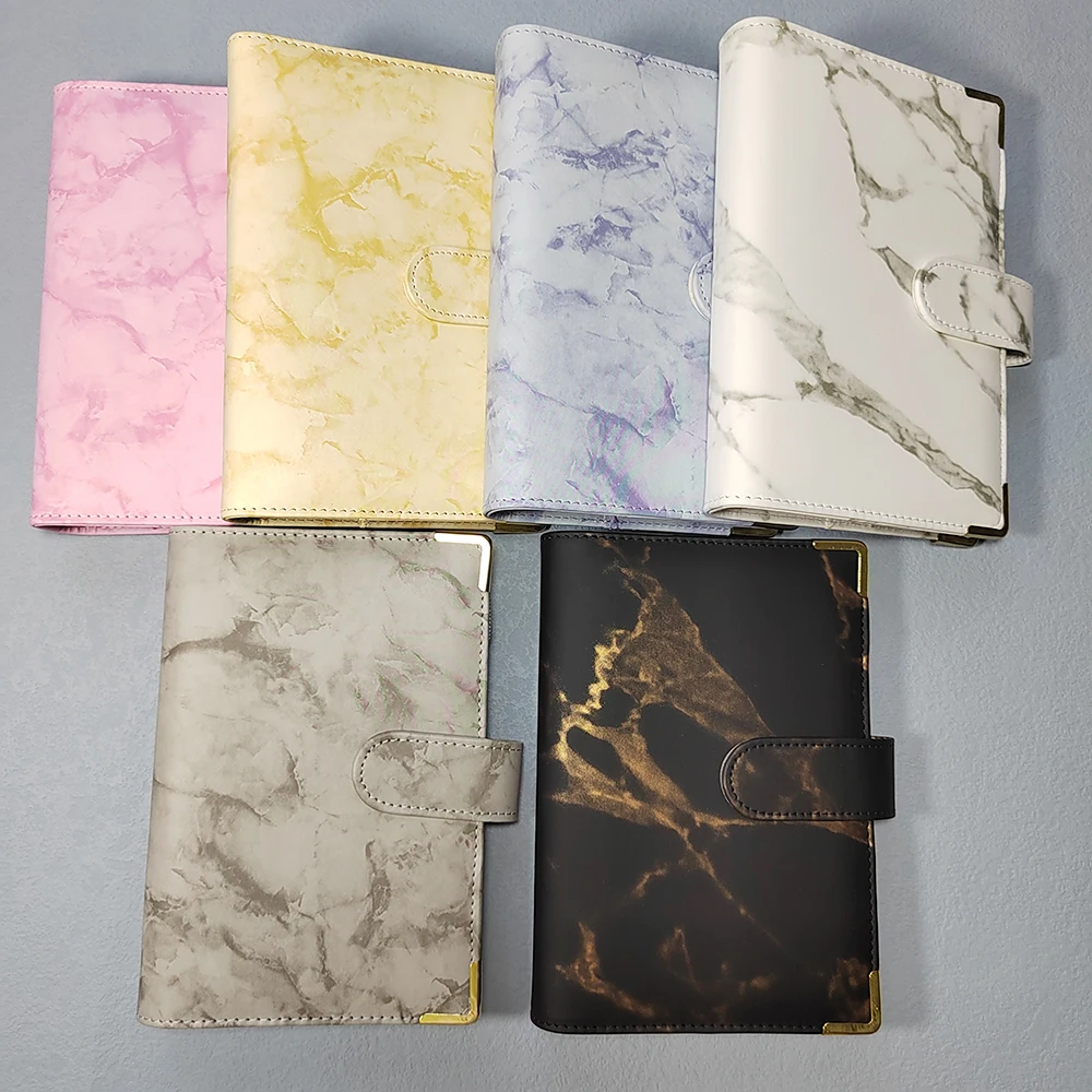 Wholesale loose leaf PU leather A6 marble budget binder with guard corner planner card money wallet 6 ring savings binder custom
Wholesale loose leaf PU leather A6 marble budget binder with guard corner planner card money wallet 6 ring savings binder custom
