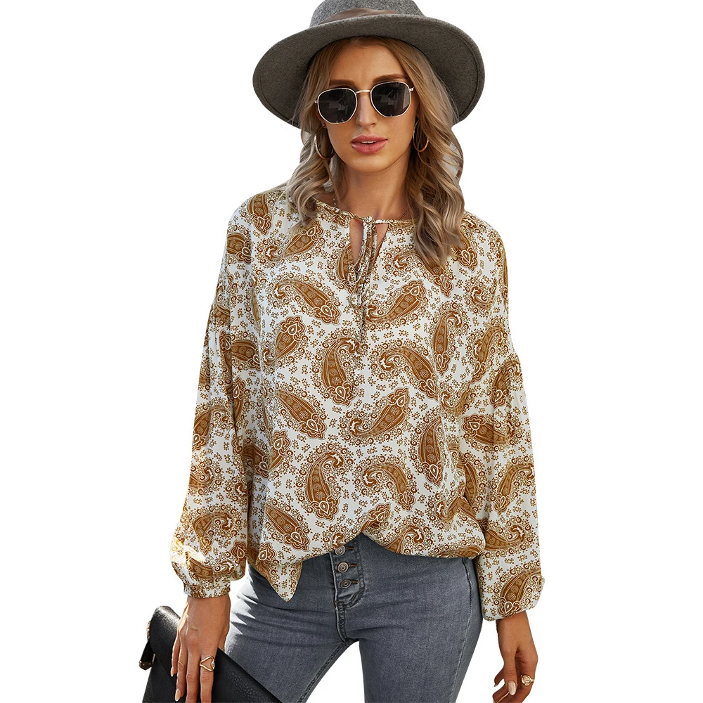 2021 new casual print long sleeve drawstring tops loose blouses shirts, Red, yellow, blue
2021 new casual print long sleeve drawstring tops loose blouses shirts, Red, yellow, blue