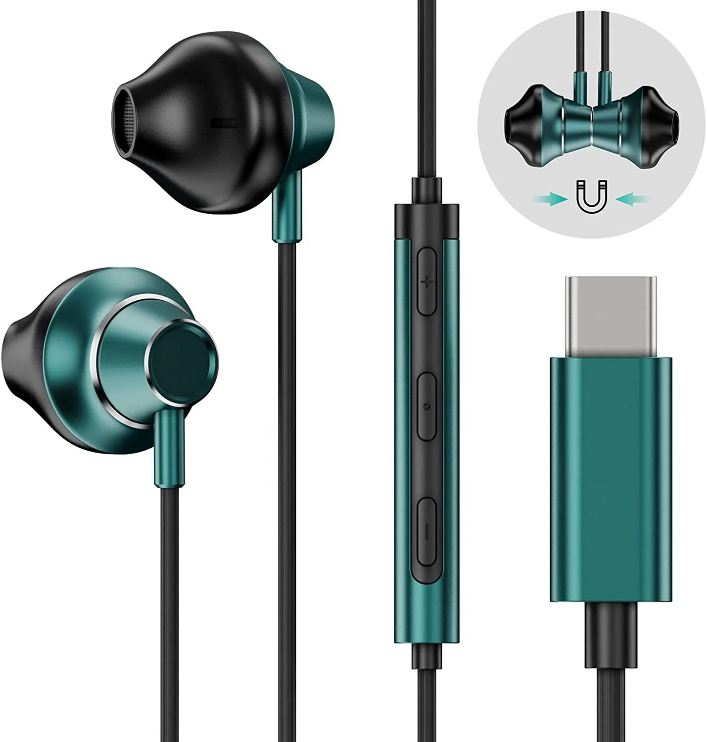 Earbuds USB C Headphones Type C Magnetic Wired Earbuds in Ear Earphones w/Microphone
Earbuds USB C Headphones Type C Magnetic Wired Earbuds in Ear Earphones w/Microphone