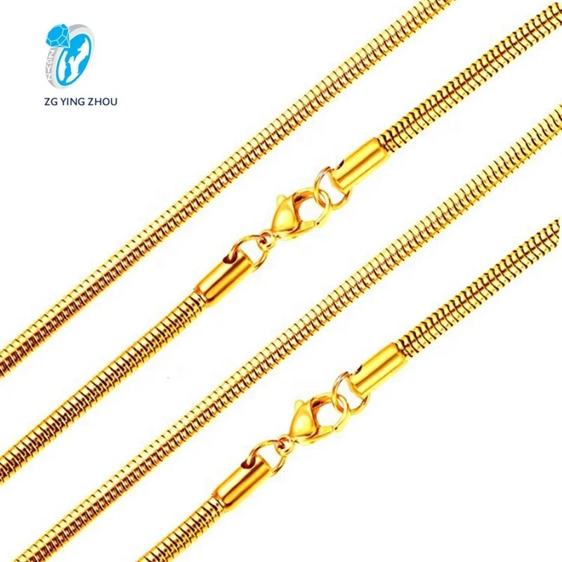 New product hot sale fashion stainless steel 14K golden flat round snake chain 18K necklace design jewelry, Custom color
New product hot sale fashion stainless steel 14K golden flat round snake chain 18K necklace design jewelry, Custom color
