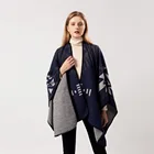 Zhejiang factory direct knitting cashmere shawl scarf cape winter poncho