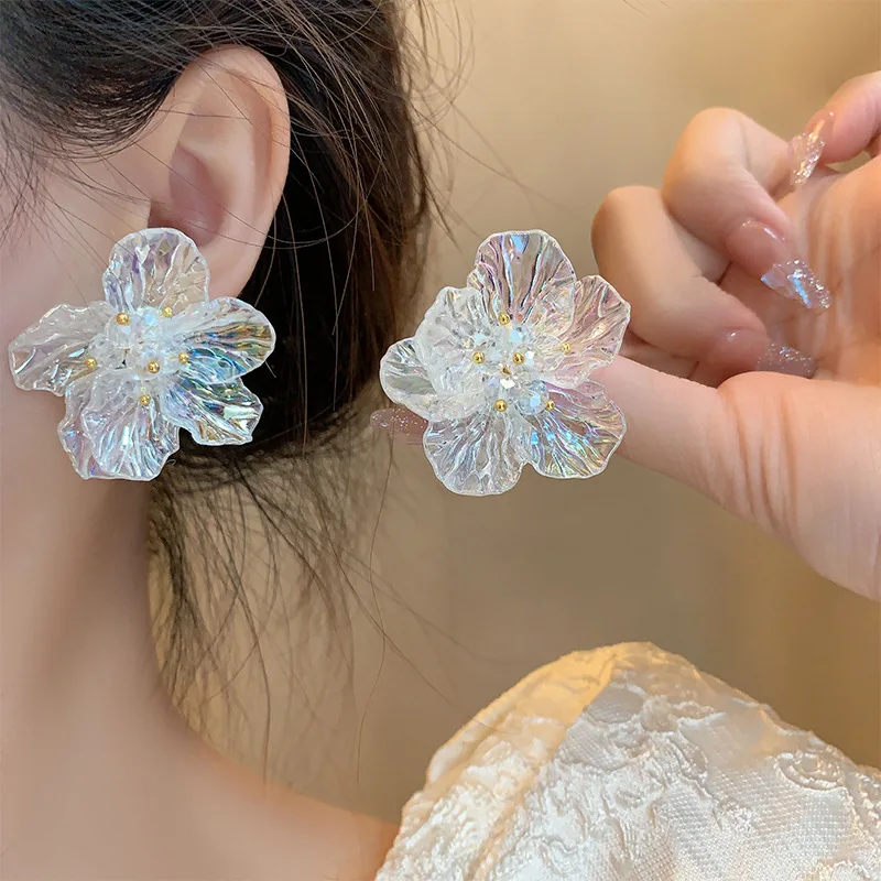 Sweet Resin Stud Earrings Fashion 925 Silver Needle Fairy Transparent Flower Earrings For Women
Sweet Resin Stud Earrings Fashion 925 Silver Needle Fairy Transparent Flower Earrings For Women