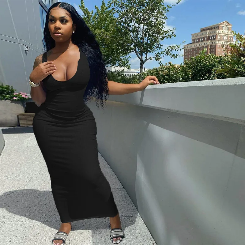 sexy dresses 2021 Summer custom logo Knit Simple Round Neck Sleeveless Maxi Elegant Outfit Party plus size bodycon dress women
sexy dresses 2021 Summer custom logo Knit Simple Round Neck Sleeveless Maxi Elegant Outfit Party plus size bodycon dress women