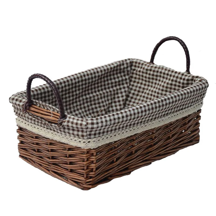 

Wholesale cheap desk willow baskets laundry wicker storage basket with handle, Customized