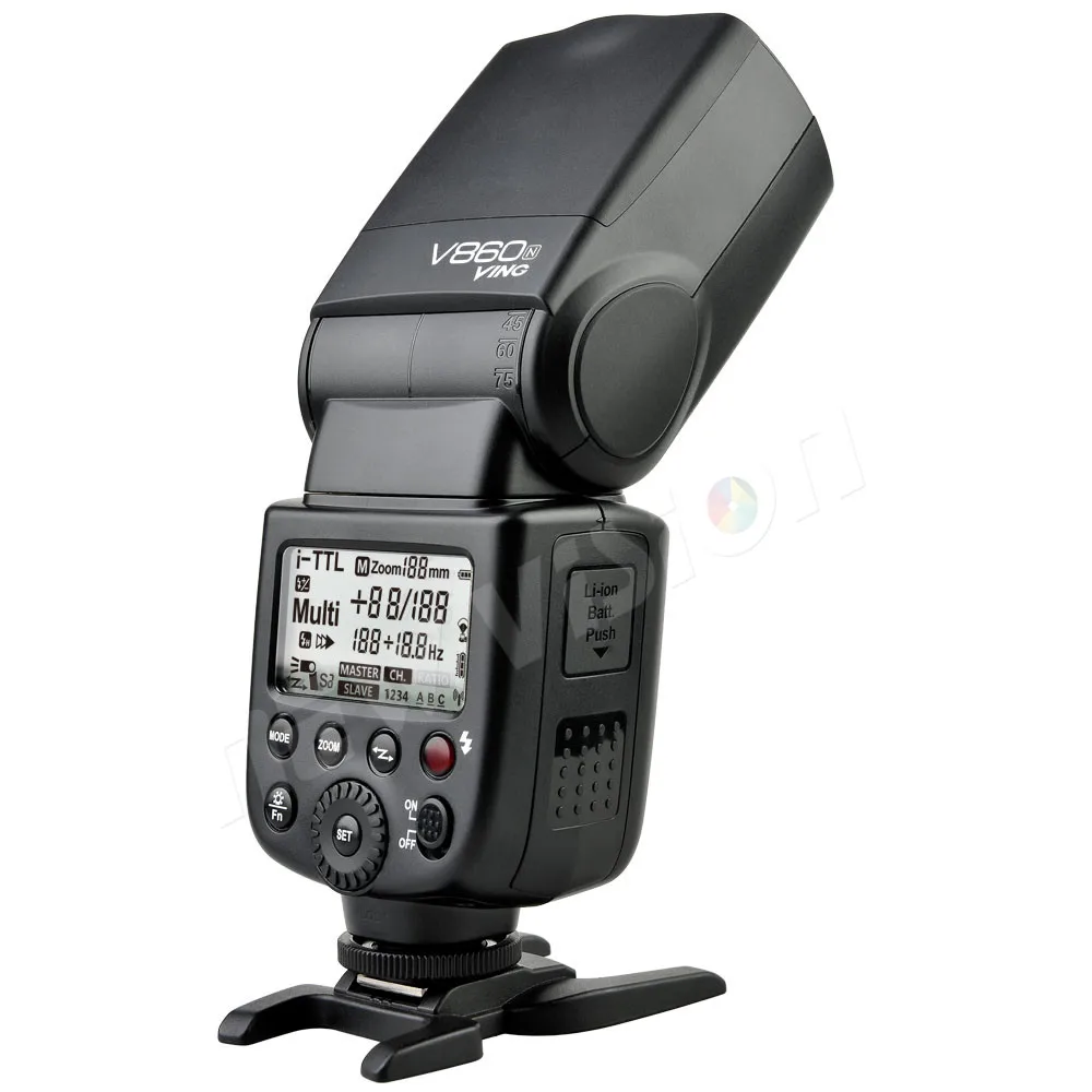inlighttech Godox VING V860N Li-ion High Speed TTL Flash Speedlite Recycling Speedlite Flash For, Black 
inlighttech Godox VING V860N Li-ion High Speed TTL Flash Speedlite Recycling Speedlite Flash For, Black