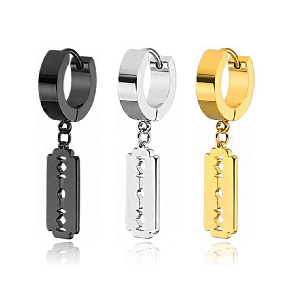 Wholesale High Quality Stainless Steel Hip Hop Street Couple Hoop Earring Jewelry 18k Gold Plated Blade Earrings For Men Women
Wholesale High Quality Stainless Steel Hip Hop Street Couple Hoop Earring Jewelry 18k Gold Plated Blade Earrings For Men Women