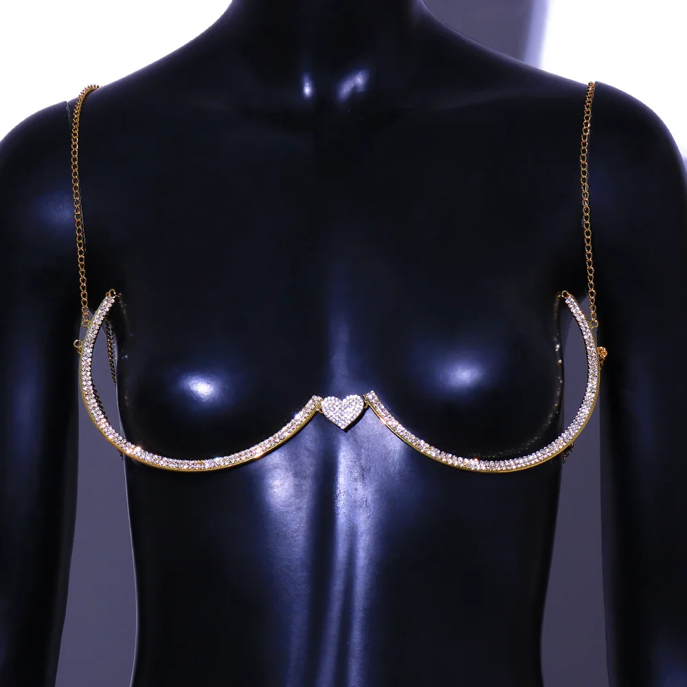 Jachon Rhinestone Chest Bracket Bra Chain Body Jewelry Sexy Bikini Crystal Body Chain Underwear For Women, Silver/gold
Jachon Rhinestone Chest Bracket Bra Chain Body Jewelry Sexy Bikini Crystal Body Chain Underwear For Women, Silver/gold
