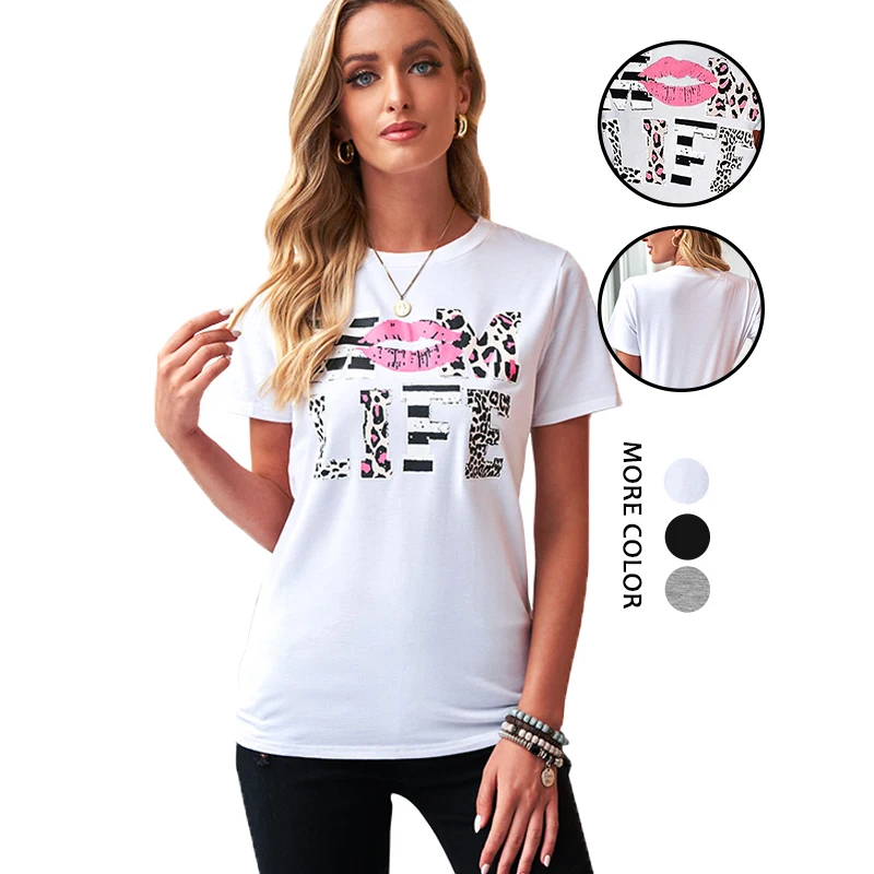 Summer Women Clothes Happy Mother's Day Tee Leopard Mom Life Lips White T-Shirt Women
Summer Women Clothes Happy Mother's Day Tee Leopard Mom Life Lips White T-Shirt Women