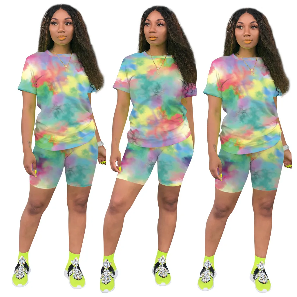 Plus Size Two Piece Outfits Women Summer Casual Tie Dye Tracksuit Sets Cartoon Women Clothes 2 Pieces Short Set
Plus Size Two Piece Outfits Women Summer Casual Tie Dye Tracksuit Sets Cartoon Women Clothes 2 Pieces Short Set