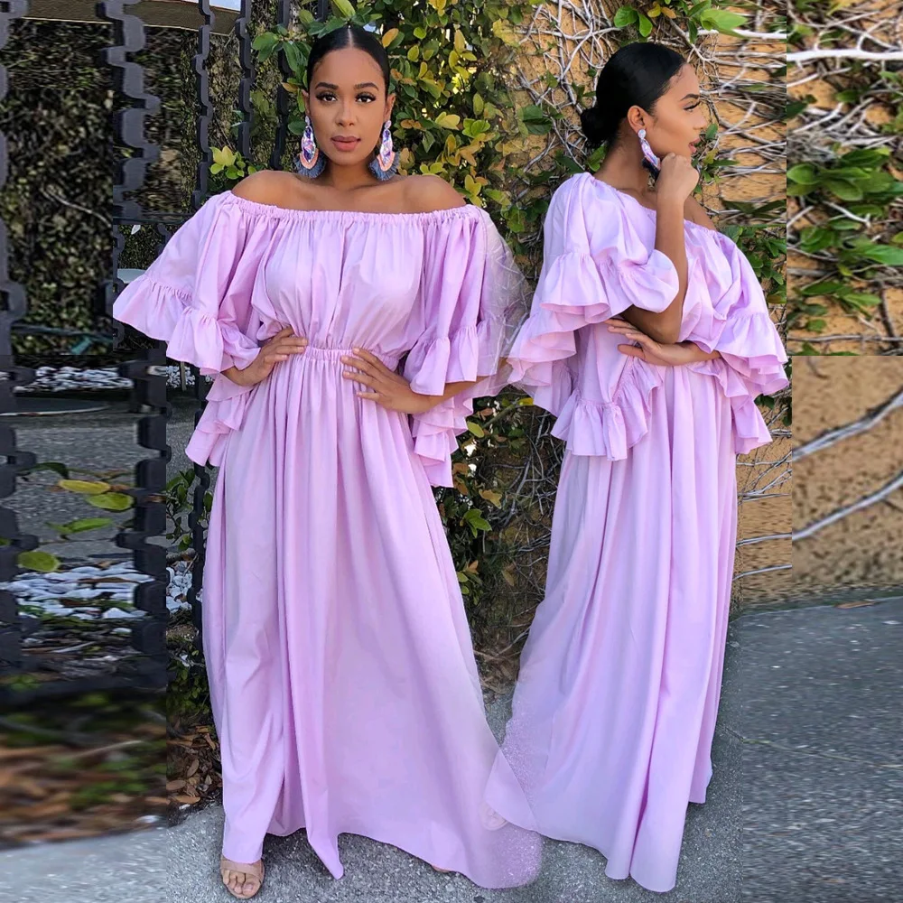 Bohemian loose large long one neck waist solid pile sleeve loose swing dress, Picture
Bohemian loose large long one neck waist solid pile sleeve loose swing dress, Picture