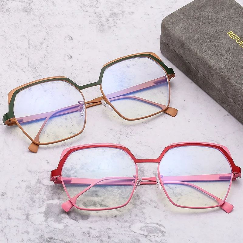 6165 Polygonal Large Frame Glasses Frame Steel Leather Spring Temple Women Eyeglasses Frame Anti Blue Light Glasses
6165 Polygonal Large Frame Glasses Frame Steel Leather Spring Temple Women Eyeglasses Frame Anti Blue Light Glasses
