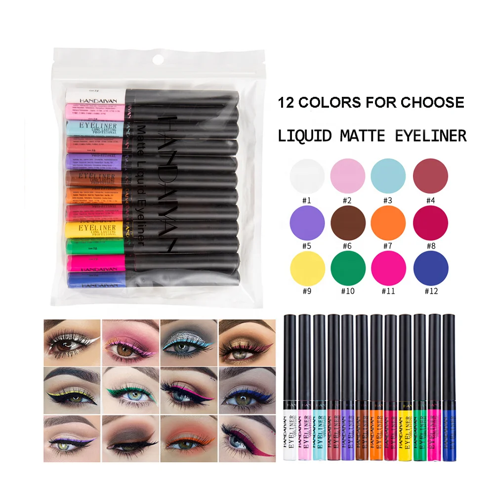 NEW 12 Color Liquid Waterproof Eyeliner Easy To Wear Make Up Matte Eye Liner, 12 colors
NEW 12 Color Liquid Waterproof Eyeliner Easy To Wear Make Up Matte Eye Liner, 12 colors