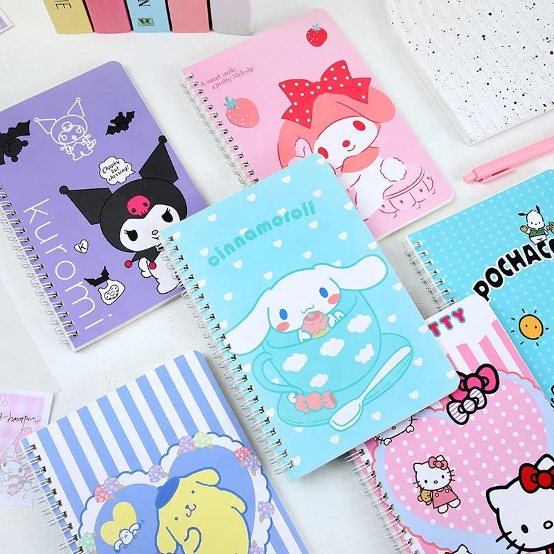

2023 New creative school kids cartoon cute A5 spiral diary notebook for girls