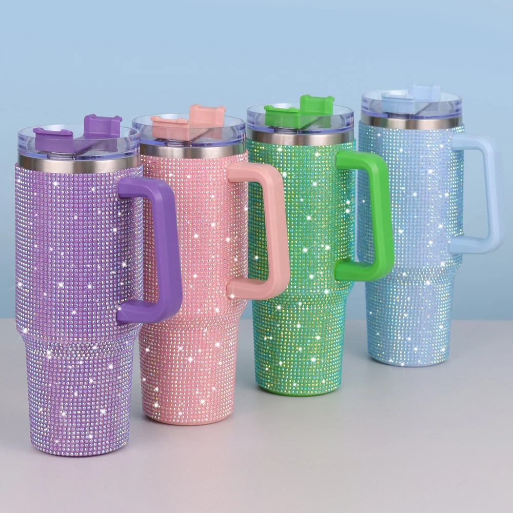 Emode 40OZ Travel Tumbler Diamond Stainless Steel Insulated Coffee Tumbler with Handle and Lid
Emode 40OZ Travel Tumbler Diamond Stainless Steel Insulated Coffee Tumbler with Handle and Lid
