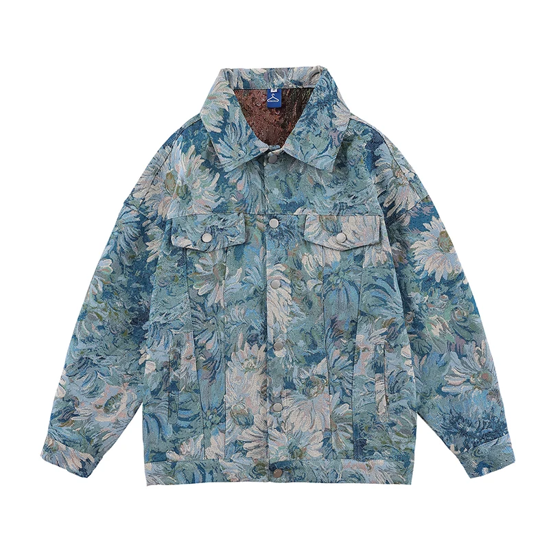 Women Custom Jean Jacket Denim Jacquard Vintage Flower Oil Painting Loose Coat Denim Jacket Men Jacket Winter
Women Custom Jean Jacket Denim Jacquard Vintage Flower Oil Painting Loose Coat Denim Jacket Men Jacket Winter
