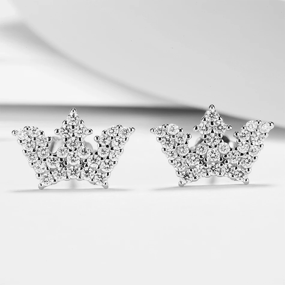 Wholesale Custom 100% 925 Sterling Silver Earrings Cubic Zirconia Crown Stud Earrings fit Women fashion Jewelry
Wholesale Custom 100% 925 Sterling Silver Earrings Cubic Zirconia Crown Stud Earrings fit Women fashion Jewelry