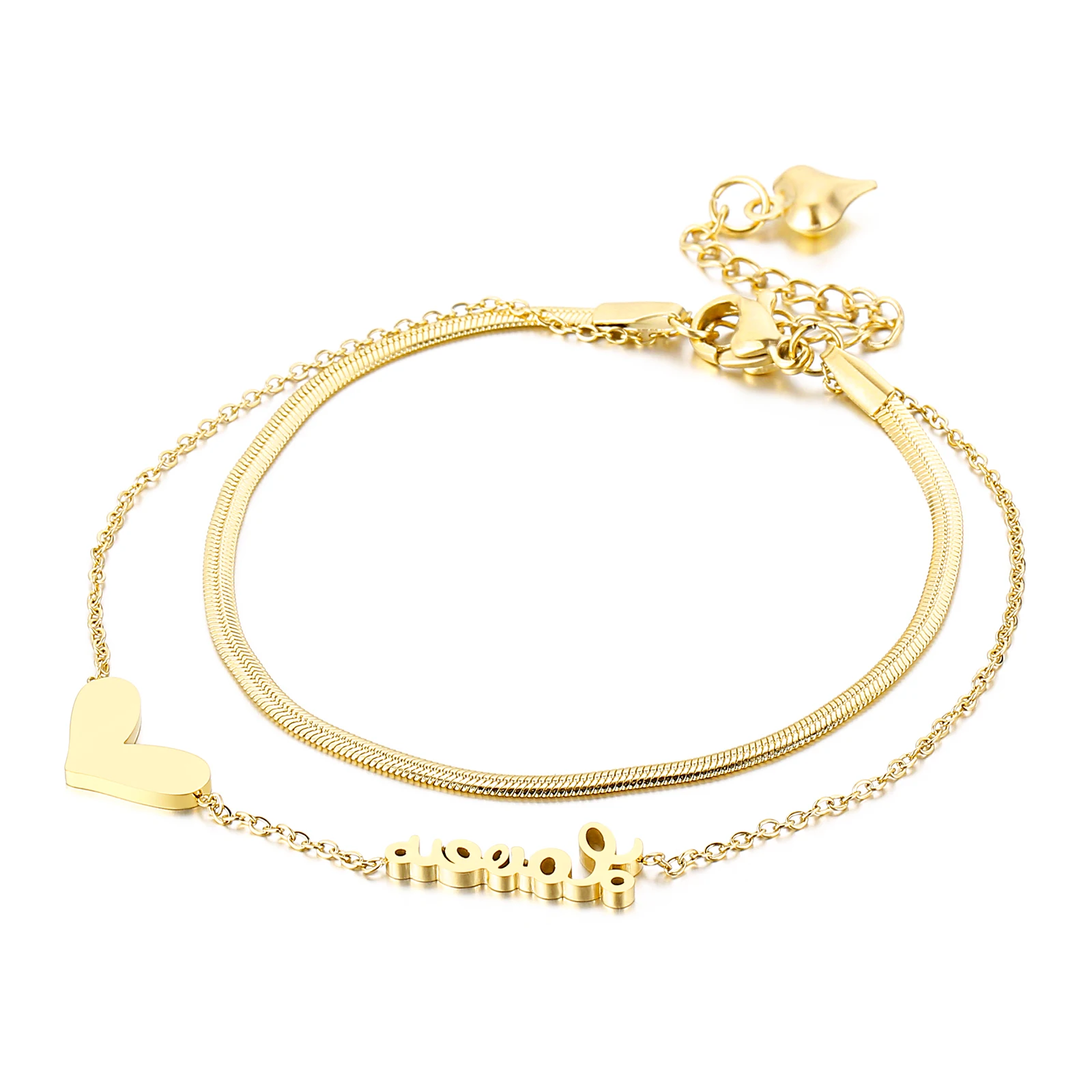 Western Style Simple double-layer fashion stainless steel accessories jewelry gift, Gold
Western Style Simple double-layer fashion stainless steel accessories jewelry gift, Gold