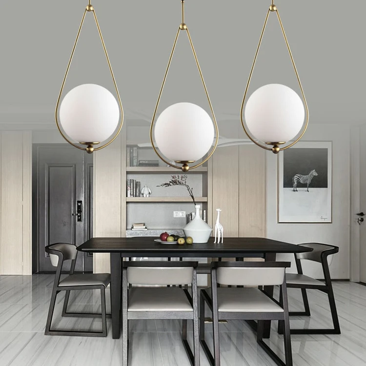 Round modern ball glass metal home decor chandelier pendant light