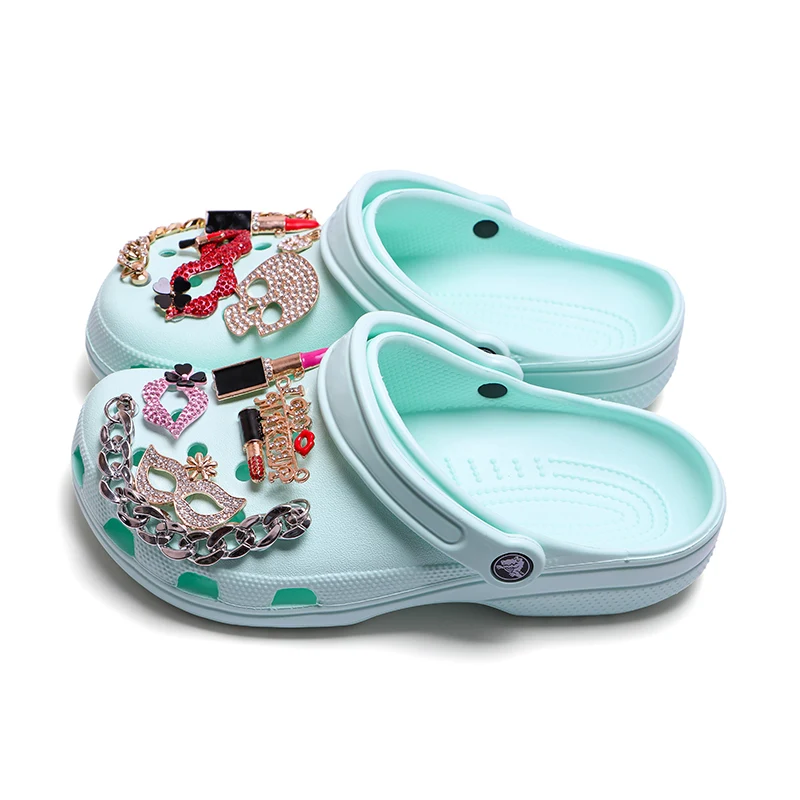 Fast Shipping Custom Designer Accessories Metal Pieces Rhinestone Bling Chains Shoe Charms For Clog Shoe Decoration
Fast Shipping Custom Designer Accessories Metal Pieces Rhinestone Bling Chains Shoe Charms For Clog Shoe Decoration