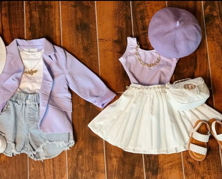 2022 spring and summer new 3-piece set shirt and light purple blazer + short with small moq, Picture
2022 spring and summer new 3-piece set shirt and light purple blazer + short with small moq, Picture
