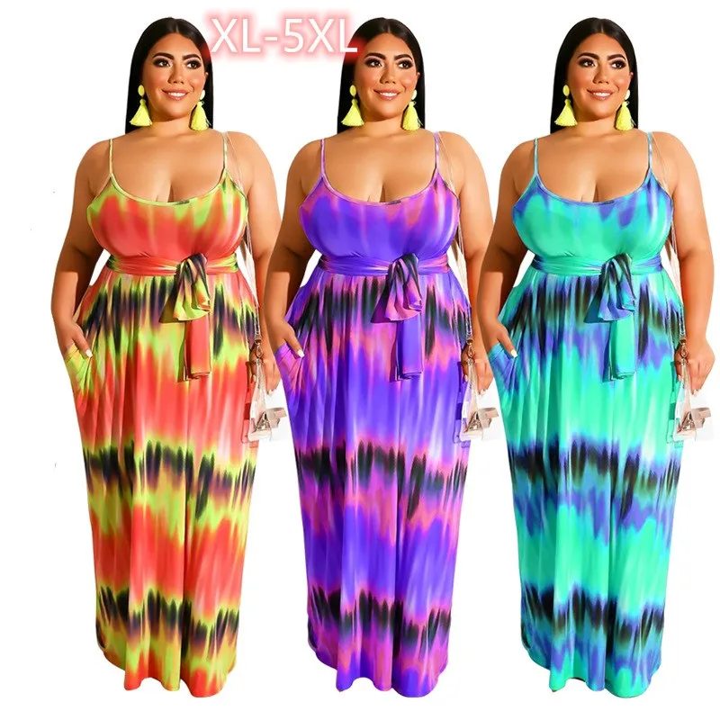 large stock European and American women's tie-dye printing straight sexy sling dress with belt
large stock European and American women's tie-dye printing straight sexy sling dress with belt