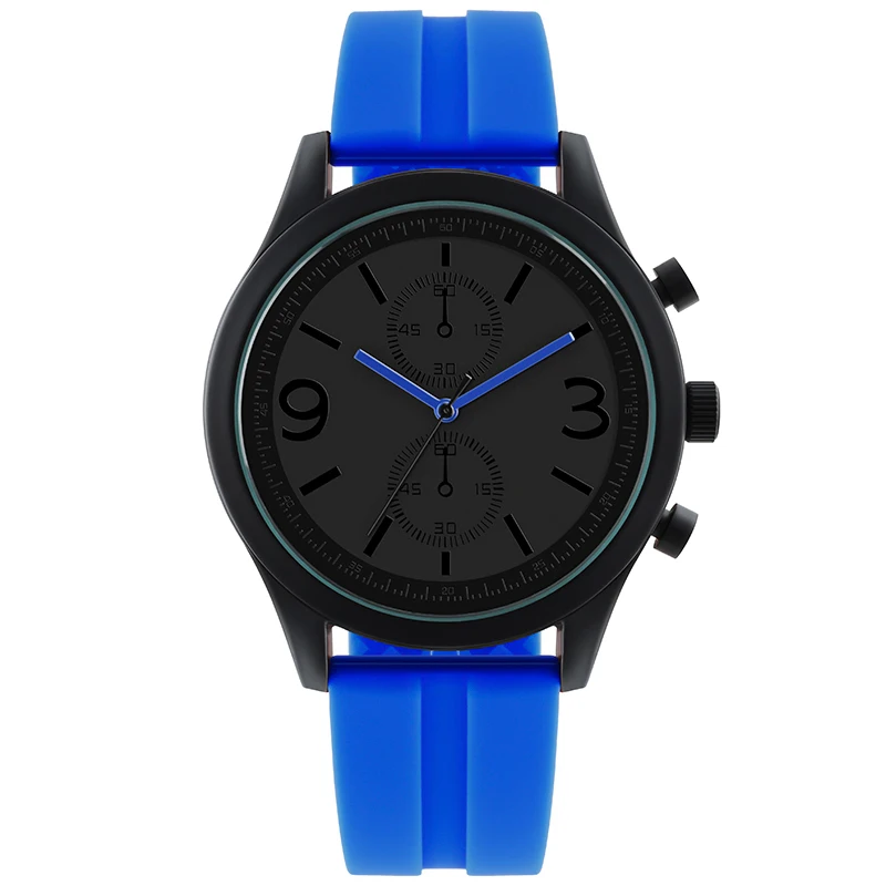 Silicone watch strap customize logo quartz chronograph watch no logo, Black
Silicone watch strap customize logo quartz chronograph watch no logo, Black