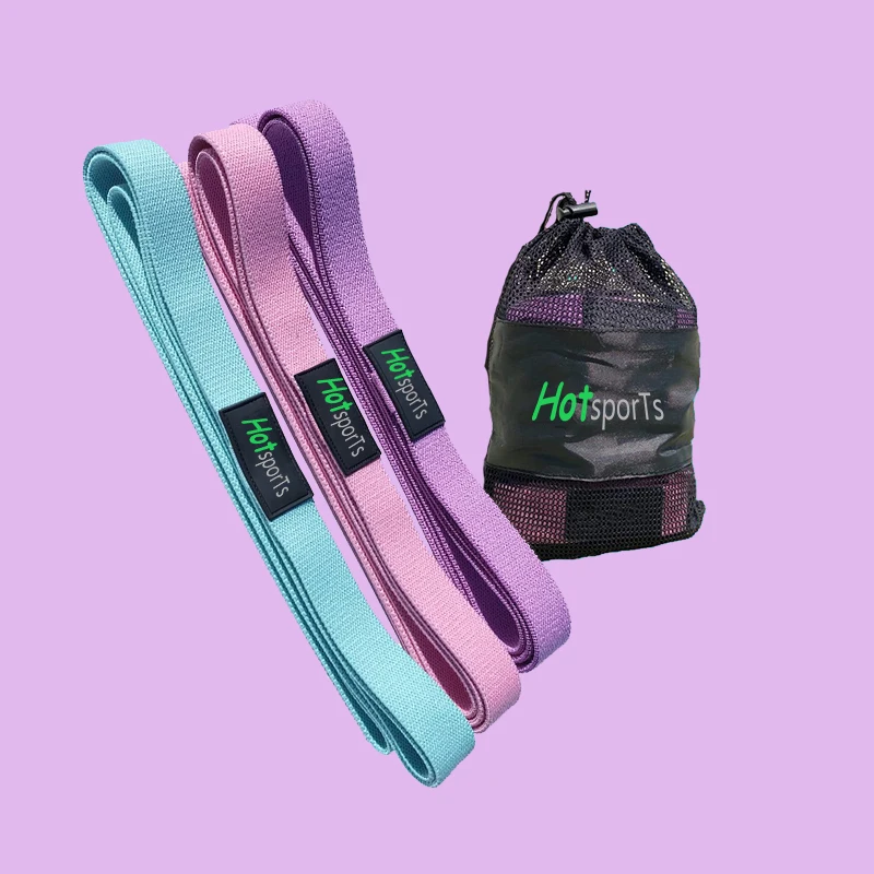 Hotsports fabric anti slip Custom private logo colour label fabric long resistance bands set of 3, 10 regular colors + customized color
Hotsports fabric anti slip Custom private logo colour label fabric long resistance bands set of 3, 10 regular colors + customized color