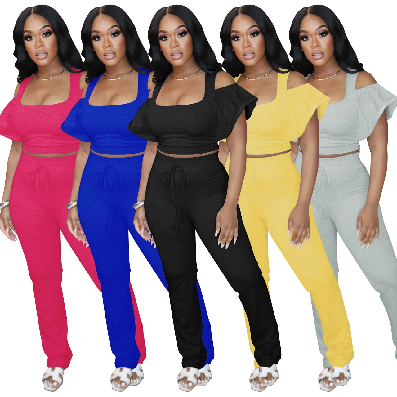 New Women Clothing Solid Short Sleeve Pants Sports Two 2 Piece Set Women Casual Summer Short Sleeve Two Piece Sets Suit, As shown
New Women Clothing Solid Short Sleeve Pants Sports Two 2 Piece Set Women Casual Summer Short Sleeve Two Piece Sets Suit, As shown