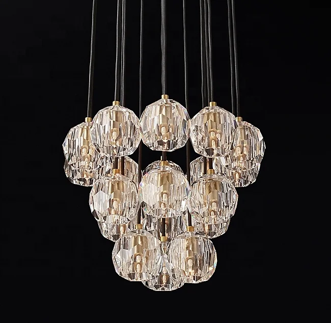 Modern Crystal Hanging Lights Luxury Hotel Pendant Light Solid Brass Boule De Cristal Round Cluster Chandelier 19" CZ2816CC/19, Nickel, burnished brass, bronze
Modern Crystal Hanging Lights Luxury Hotel Pendant Light Solid Brass Boule De Cristal Round Cluster Chandelier 19" CZ2816CC/19, Nickel, burnished brass, bronze