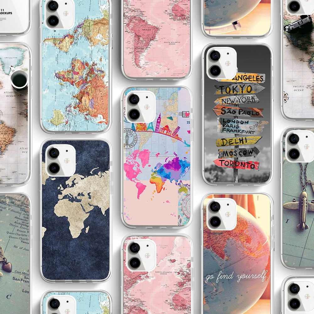 World Map Travel Pattern Silicone Case For iPhone 5/6/7/8 Plus Xs Max TPU UV Printing Cover for iPhone 11/12/13 Pro Max SE 2020
World Map Travel Pattern Silicone Case For iPhone 5/6/7/8 Plus Xs Max TPU UV Printing Cover for iPhone 11/12/13 Pro Max SE 2020