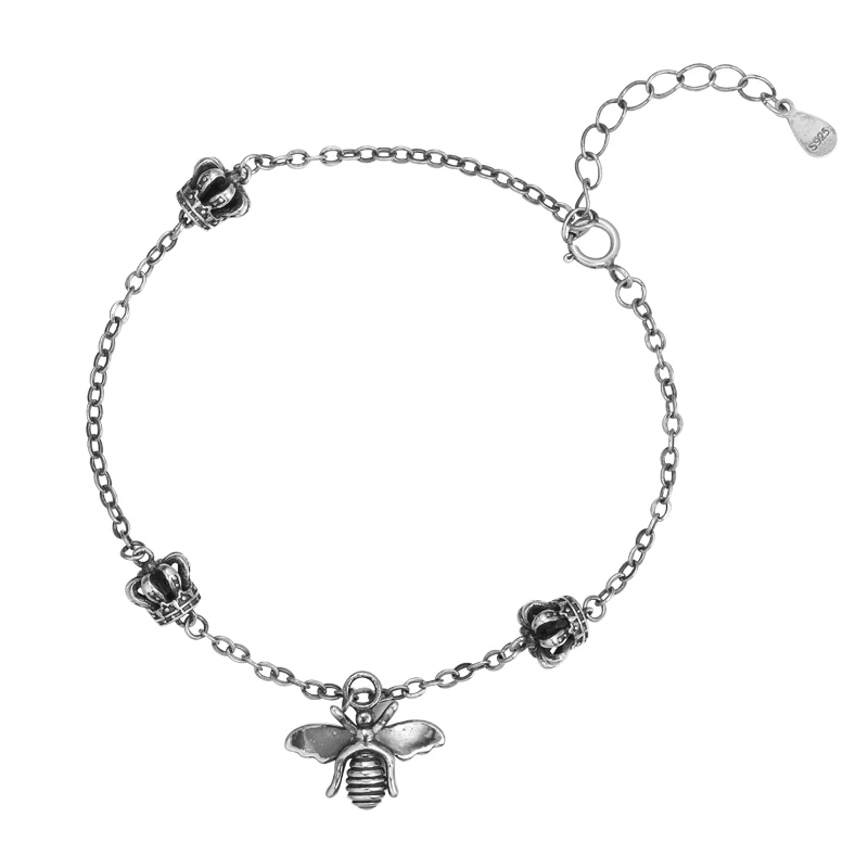Wholesale Sterling Silver Retro 925 bracelet Animal and Crown gold plated Bee Bracelet Jewelry
Wholesale Sterling Silver Retro 925 bracelet Animal and Crown gold plated Bee Bracelet Jewelry