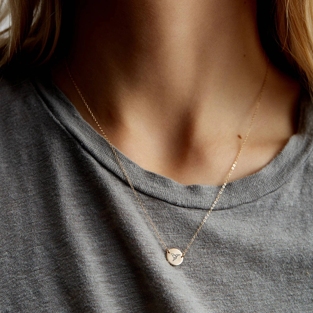 Wholesale Stainless Steel Simple Round Disc Charm Necklace Minimal Lucky Animal Rabbit Engraved Charm Necklace Jewelry For Women
Wholesale Stainless Steel Simple Round Disc Charm Necklace Minimal Lucky Animal Rabbit Engraved Charm Necklace Jewelry For Women
