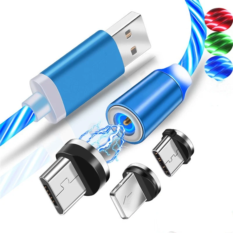 Magnetic LED Flowing Light Charging Cable for IOS/Type C/Micro USB Magnetic Lighting Cable Magnet Charge USB Date Line
Magnetic LED Flowing Light Charging Cable for IOS/Type C/Micro USB Magnetic Lighting Cable Magnet Charge USB Date Line