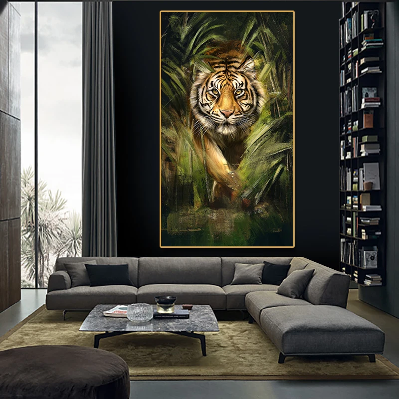 Nordic Modern Animal Abstract Canvas Art Print Oil Paintings Tiger in the Grass Verde Poster Picture Wall Decor For Living Room
Nordic Modern Animal Abstract Canvas Art Print Oil Paintings Tiger in the Grass Verde Poster Picture Wall Decor For Living Room