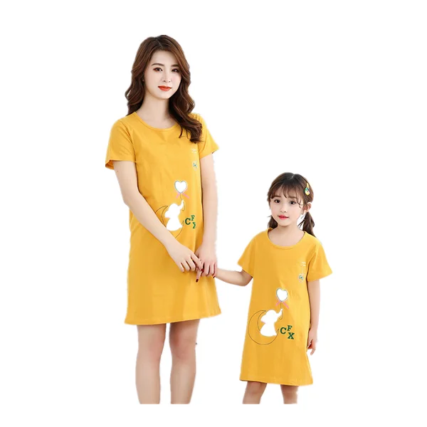 Mother Daughter Dresses Summer Cotton Family Matching Outfit Cartoon Dressing Gown Matching Pajamas Short-sleeves Girl Sleepwear
Mother Daughter Dresses Summer Cotton Family Matching Outfit Cartoon Dressing Gown Matching Pajamas Short-sleeves Girl Sleepwear