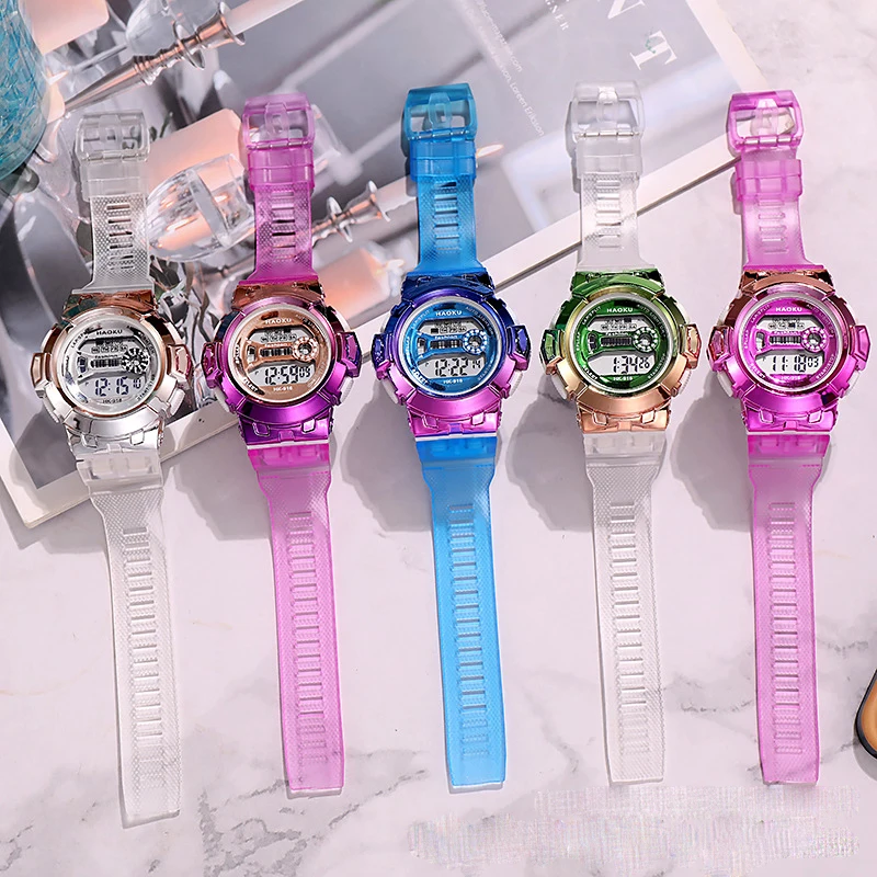 Colorful electroplated digital sports watch fashion student luminous alarm clock timing watch multifunctional waterproof digital
Colorful electroplated digital sports watch fashion student luminous alarm clock timing watch multifunctional waterproof digital