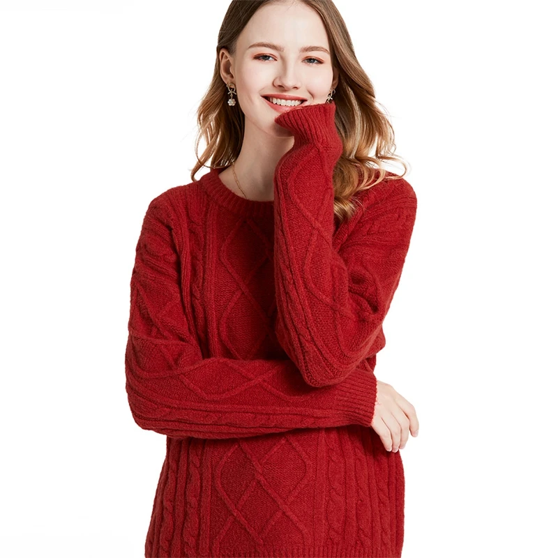 Fashion Autumn Winter Ladies Thick Thread Knitted Crew Neck Sweaters Pullover For Womens
Fashion Autumn Winter Ladies Thick Thread Knitted Crew Neck Sweaters Pullover For Womens