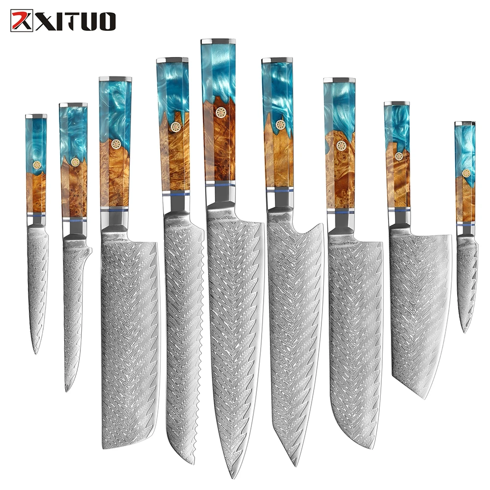 XITUO HighQuality Damascus Kitchen Knives Japanese resin handle Sharp Blade Chef Santoku Knife 2021 latest Hardware kitchenware
XITUO HighQuality Damascus Kitchen Knives Japanese resin handle Sharp Blade Chef Santoku Knife 2021 latest Hardware kitchenware