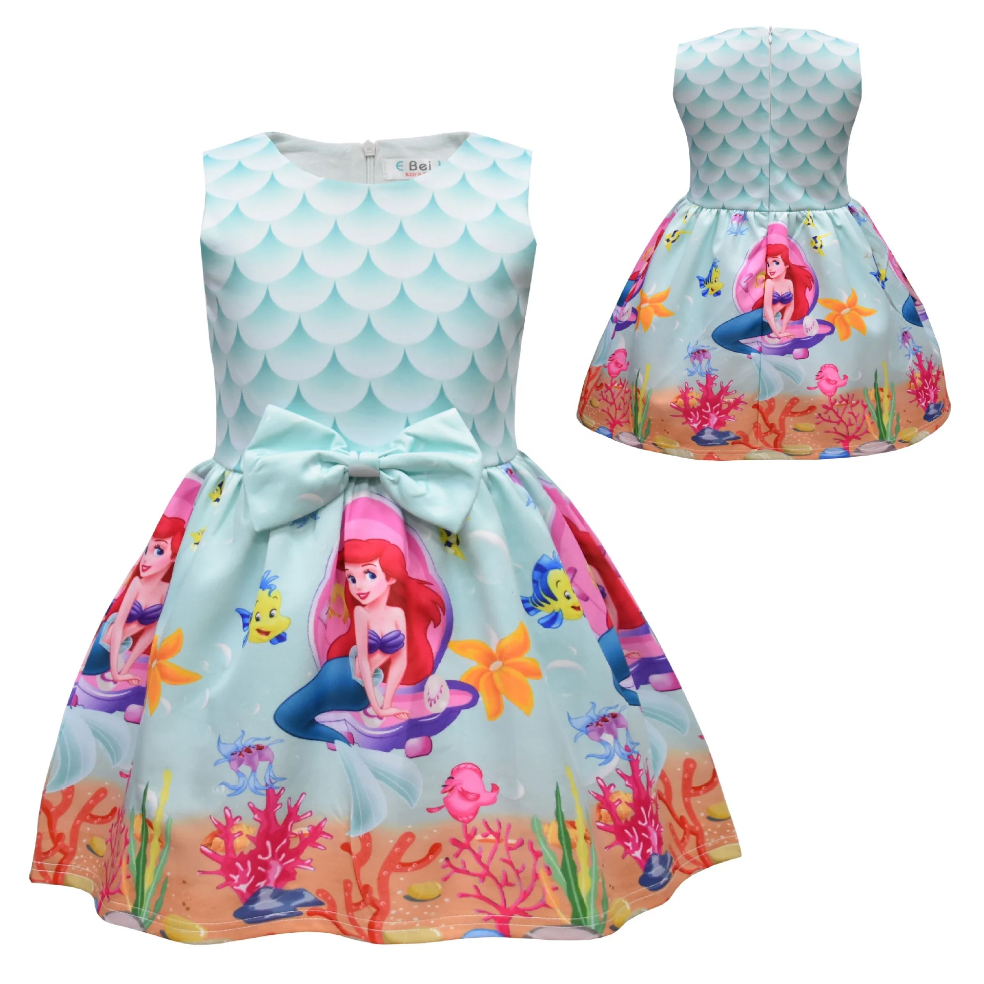 Cartoon Kids Dress Clothing Little Mermaid Ariel Printed Girls' Dresses Princess Style, Blue
Cartoon Kids Dress Clothing Little Mermaid Ariel Printed Girls' Dresses Princess Style, Blue