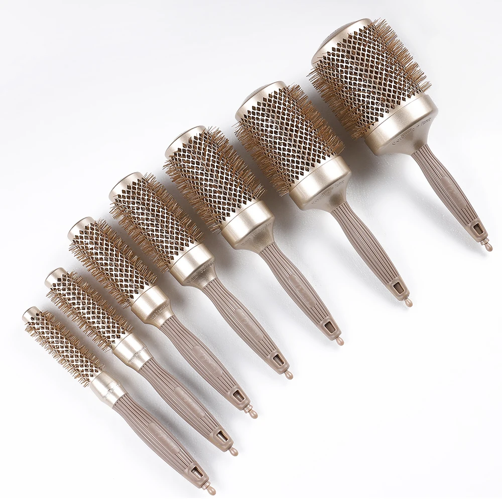 7 Sizes Hairdressing Salon Curling Comb Nano Thermal Ceramic Ion Round Bristle Boar Brush
7 Sizes Hairdressing Salon Curling Comb Nano Thermal Ceramic Ion Round Bristle Boar Brush