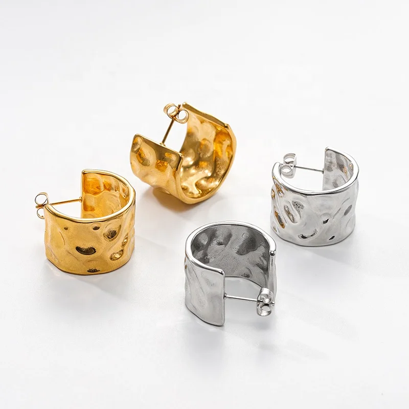 2023 Trendy Fashionable Jewelry Stainless Steel 18K Gold Plated Rough Surface Chunky Hoop Stud Ear Cuff Gruesos Earrings
2023 Trendy Fashionable Jewelry Stainless Steel 18K Gold Plated Rough Surface Chunky Hoop Stud Ear Cuff Gruesos Earrings